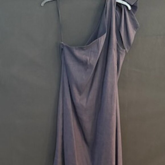 Antonio Melani Navy One-Shoulder Linen Dress with Bow Detail – Size 12 - Picture 3 of 9
